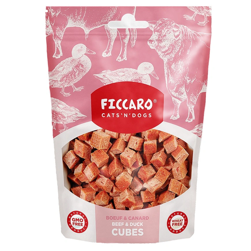 FICCARO Hundesnack Okse & And Cubes - i tern 100 g